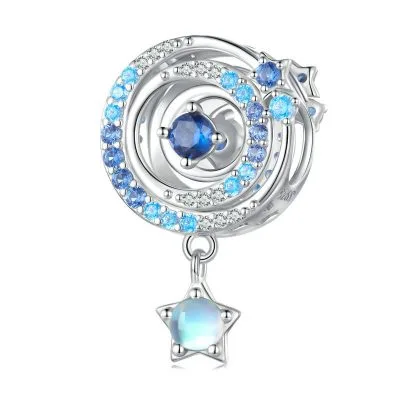 Hạt Charm Bạc Nữ đính đá CZ Hình Giấc Mơ Trời Sao Harow LILI 089488 1