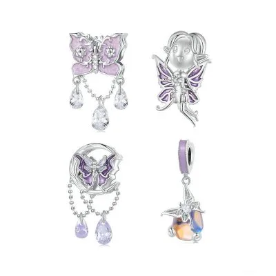 Hạt Charm Bạc Nữ đính đá CZ Hình Hồ điệp Jenesis LILI 086561 1