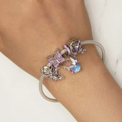Hạt Charm Bạc Nữ đính đá CZ Hình Hồ điệp Jenesis LILI 086561 3