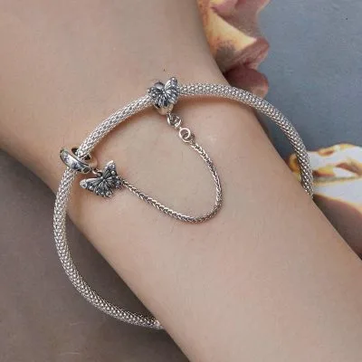 Hạt Charm Bạc Nữ đính đá CZ Hình Hồ điệp Ophelia LILI 089542 2