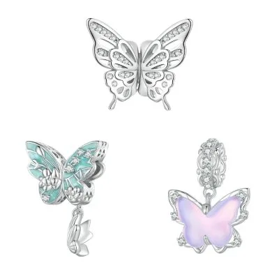 Hạt Charm Bạc Nữ đính đá CZ Hình Hồ điệp Serenity LILI 088658 10