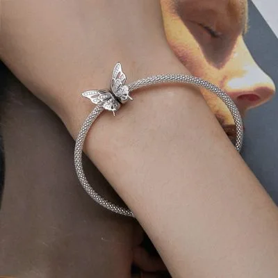 Hạt Charm Bạc Nữ đính đá CZ Hình Hồ điệp Serenity LILI 088658 3
