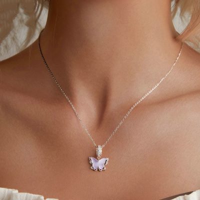 Hạt Charm Bạc Nữ đính đá CZ Hình Hồ điệp Serenity LILI 088658 9