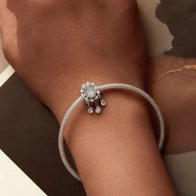 Hạt Charm Bạc Nữ đính đá CZ Hình Hoa Mặt Trời Elsie LILI 089192 3