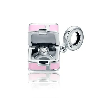 Hạt Charm Bạc Nữ đính đá CZ Hình Hộp Nhẫn Dakota LILI 089464 1