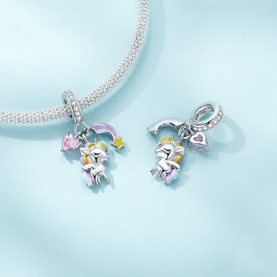 Hạt Charm Bạc Nữ đính đá CZ Hình Kỳ Lân Evie LILI 089550 2