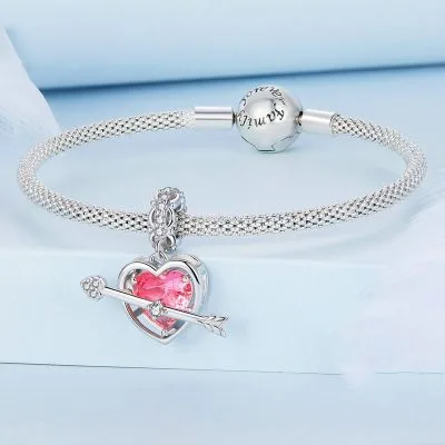 Hạt Charm Bạc Nữ đính đá CZ Hình Mũi Tên Tình ái Amira LILI 089249 4