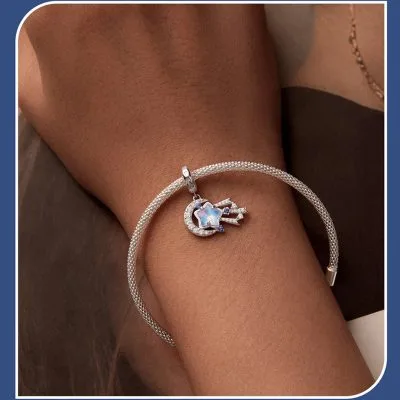 Hạt Charm Bạc Nữ đính đá CZ Hình Ngôi Sao Băng Astrid LILI 088447 6