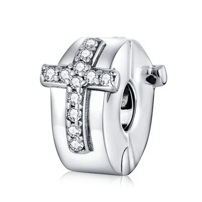Hạt Charm Bạc Nữ đính đá CZ Hình Thánh Giá Chữ Thập Kayla LILI 089570 1