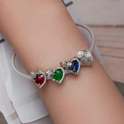 Hạt Charm Bạc Nữ đính đá CZ Hình Trái Tim Bellamy LILI 086608 2