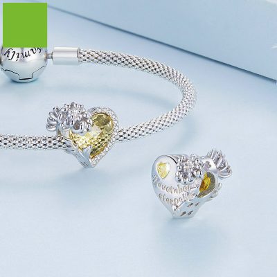 Hạt Charm Bạc Nữ đính đá CZ Hình Trái Tim Bellamy LILI 086608 3