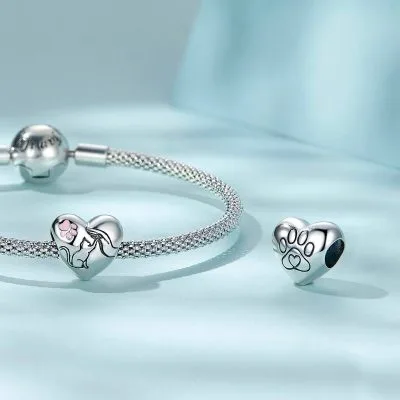 Hạt Charm Bạc Nữ đính đá CZ Hình Trái Tim Melissa LILI 088033 3