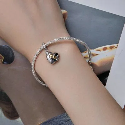 Hạt Charm Bạc Nữ đính đá CZ Hình Trái Tim đóng Mở Marley LILI 089557 3
