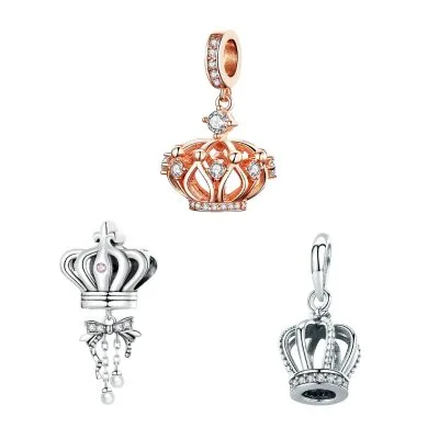 Hạt Charm Bạc Nữ đính đá CZ Hình Vương Miện Anastasia LILI 089107 15