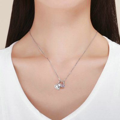 Hạt Charm Bạc Nữ đính đá CZ Khóa Trái Tim Milani LILI 087007 4