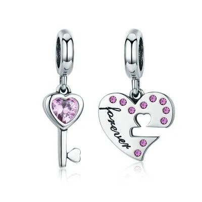 Hạt Charm Bạc Nữ đính đá CZ Khóa Trái Tim Milani LILI 087007 5