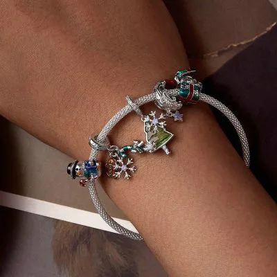 Hạt Charm Bạc Nữ đính đá CZ Món Quà Mùa đông Makayla LILI 088332 3