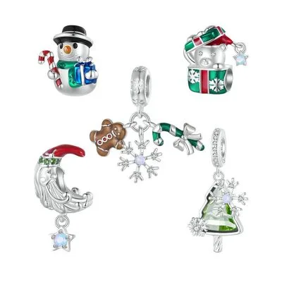 Hạt Charm Bạc Nữ đính đá CZ Món Quà Mùa đông Makayla LILI 088332 4