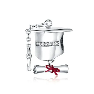 Hạt Charm Bạc Nữ đính đá CZ Mũ Cử Nhân Rosalie LILI 089172 1