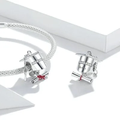 Hạt Charm Bạc Nữ đính đá CZ Mũ Cử Nhân Rosalie LILI 089172 2