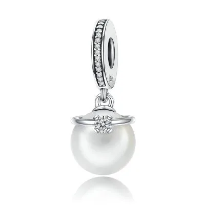 Hạt Charm Bạc Nữ đính đá CZ Ngọc Trai Catalina LILI 089062 1