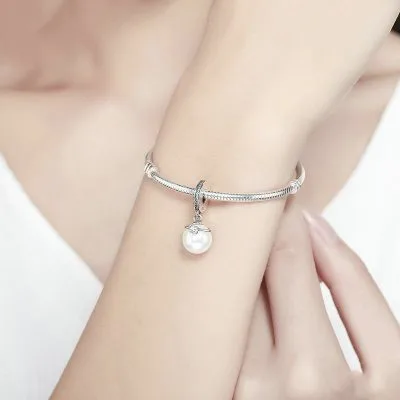 Hạt Charm Bạc Nữ đính đá CZ Ngọc Trai Catalina LILI 089062 4