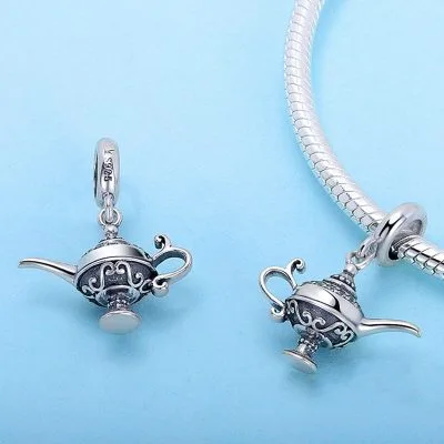 Hạt Charm Bạc Nữ đính đá CZ Thần đèn Aladdin LILI 088976 2