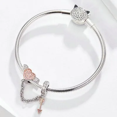 Hạt Charm Bạc Nữ đính đá CZ Thần Tình ái Kailani LILI 089301 3