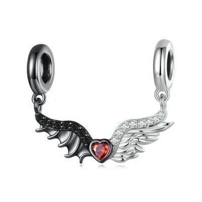 Hạt Charm Bạc Nữ đính đá CZ Thiên Thần Và ác Quỷ Alina LILI 088944 1