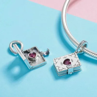 Hạt Charm Bạc Nữ đính đá CZ Tiểu Thuyết Tình Yêu Julia LILI 088854 2