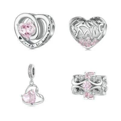 Hạt Charm Bạc Nữ đính đá CZ Tình Yêu Vĩnh Cửu LILI 087403 1