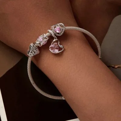 Hạt Charm Bạc Nữ đính đá CZ Tình Yêu Vĩnh Cửu LILI 087403 4