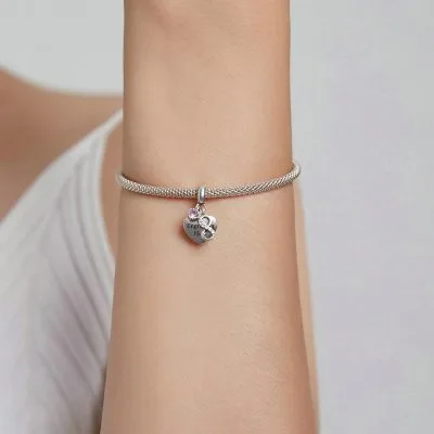Hạt Charm Bạc Nữ đính đá CZ Trái Tim Khắc Tên Theo Yêu Cầu Melody LILI 088846 4