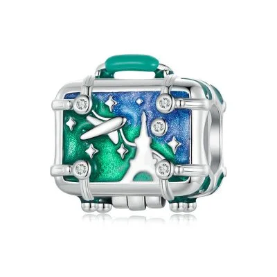 Hạt Charm Bạc Nữ đính đá CZ Vali Madeline LILI 088762 1