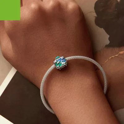 Hạt Charm Bạc Nữ đính đá CZ Vali Madeline LILI 088762 2