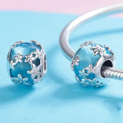 Hạt Charm Bạc Nữ Hình Bông Hoa 5 Cánh Reagan LILI 089055 2