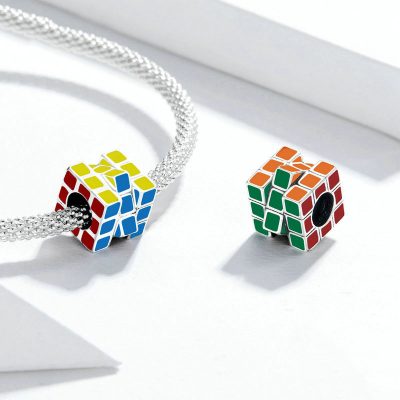 Hạt Charm Bạc Nữ Hình Chiếc Rubik LILI 089125 2