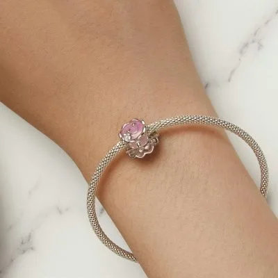 Hạt Charm Bạc Nữ Hình Tách Trà Hồng Kylie LILI 089220 3