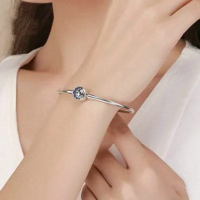 Vòng Pandora Bạc Nữ Dạng Kiềng đính đá CZ Hình ánh Sao Leighton LILI 090013 2
