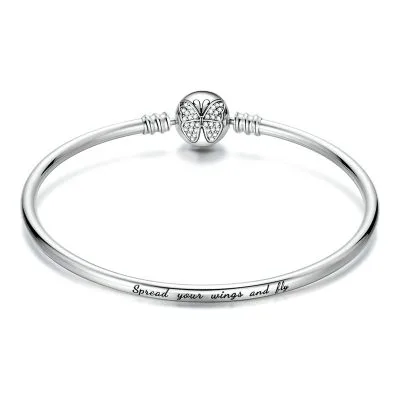 Vòng Pandora Bạc Nữ Dạng Kiềng đính đá CZ Hồ điệp Kira LILI 090082 1