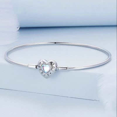 Vòng Pandora Bạc Nữ Dạng Kiềng đính đá CZ Trái Tim Adelina LILI 090142 5