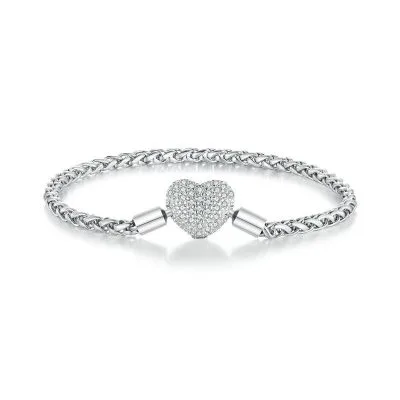 Vòng Pandora Bạc Nữ đính đá CZ Hình Trái Tim Everlee LILI 089944 1