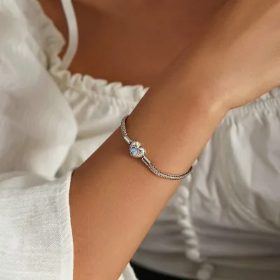 Vòng Pandora Bạc Nữ đính đá CZ Hình Trái Tim Kalani LILI 090001 2