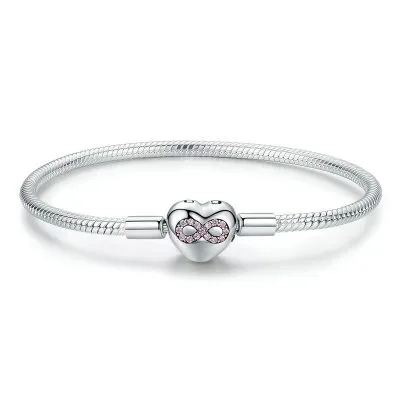 Vòng Pandora Bạc Nữ đính đá CZ Hình Trái Tim Vô Cực Charlee LILI 089915 1