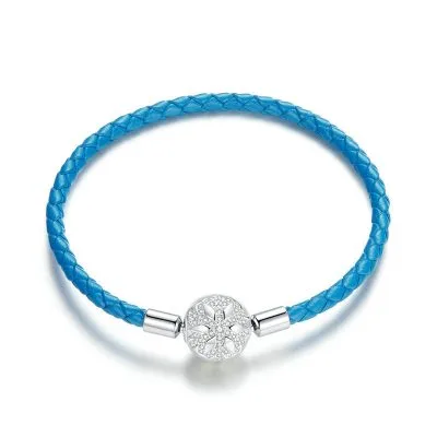Vòng Pandora Dây Bện Bạc Nữ đính đá CZ Hình Bông Tuyết Mya LILI 089703 1