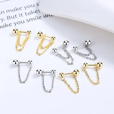 Bông Tai Bạc Nữ Chuỗi Chữ Thập Prudence LILI 102843 1