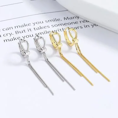 Bông Tai Bạc Nữ Chuỗi Dây Dài Remington LILI 102696 1
