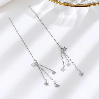Bông Tai Bạc Nữ Chuỗi Ngôi Sao Dây Dài Giavanna LILI 102455 4