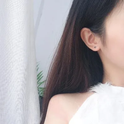 Bông Tai Bạc Nữ Cỡ Nhỏ Hình Chữ Thập Brynleigh LILI 102463 2