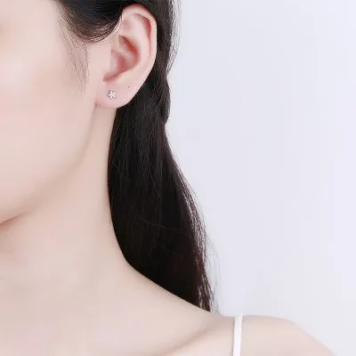 Bông Tai Bạc Nữ Cỡ Nhỏ Mini đính đá CZ Ngôi Sao Trái Tim Nora LILI 099734 2